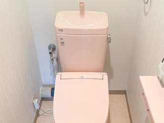 トイレリフォーム 上品な色合いのトイレと紙巻器